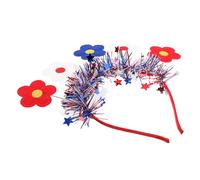 DEARMAMY diadema de flores hallowen haloween rave diadema de oro boppers de la cabeza del día de la independencia tocado de fiesta del día de la independencia decoración del 4 de julio paño