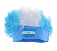 DEARMAMY Diadema De Peluca De Abanico Falso Múltiple Para Beto Peluca De Futbol Fútbol Americano Elegante Peluca De Amarillo Peluquín Peluca Bandera Nacional Extrañar Fibra Química