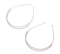 DEARMAMY Diadema de Rhinestone Doble Capa para Mujer, Elegante y Brillante, 2piezas para Uso Diario