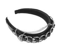 DEARMAMY Diadema Gótica De Moda Con Cadena y Aros Accesorio Gótico Cabello Para Fiesta De Halloween Tocado Punk Para Mujer