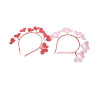 DEARMAMY Diademas Cabello Forma de Corazón, 2 Piezas, Colores Aleatorios, Accesorios para Fiesta, Boda y Día de San Valentín, Diseño Ligero y Flexible para Mujer, Color Aleatorio