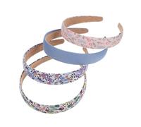 DEARMAMY Diademas Vintage de Tela Estampado Floral 4 Piezas Tamaños 12-15 Cm para Mujeres y Niñas Accesorio Liviano para Uso Diario y Maquillaje