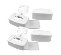 DEARMAMY Dispensador de Toallitas para Baño Almacenamiento Conveniente, Caja Porta Toallitas de Plástico Pp Blanco, Diseño Simple para Dormitorio y Cajones, Pack de 4 Unidades