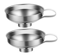 DEARMAMY Embudo de Boca Ancha de Acero Inoxidable Grueso Embudo Metálico para Mermelada y Conservas Pack de 2 Unidades Grandes para Transferencia de Alimentos y Especias Cocina