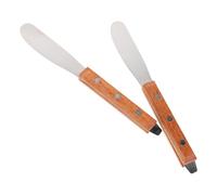 DEARMAMY Espátula Metálica para Depilar de Acero Inoxidable Mango de Madera Cómodo Aplicador de Cera Reutilizable 2 Unidades Palitos para Vello Nasal y Depilación Corporal Uso Doméstico