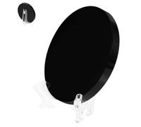 DEARMAMY Espejo de Obsidiana Negro Redondo 6 Cm con Soporte, Superficie Pulida para Adivinación, Decoración Meditativa Hogar, Centro de Mesa Artístico, Obsequio Espiritual para Adultos