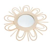 DEARMAMY Espejo Tejido de Ratán para Decoración de Pared, Espejo Decorativo Vidrio, Acabado Artesanal y Durabilidad para Espacios Interiores