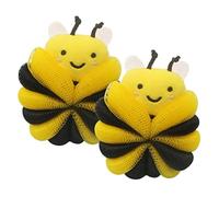 DEARMAMY Esponja de Ducha Infantil 2 Piezas Esponja Suave para Baño Bola de Baño Exfoliante Diseño de para Niños Higiénica