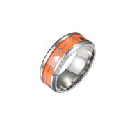DEARMAMY Estado De Ánimo Elegante Para Parejas Diseño De Electrocardiografía Forma Redonda Naranja Noctilucencia Tamaño 6