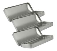 DEARMAMY Estuche de Hojalata para Lápices 3 Piezas, Resistente al Desgaste, Rectangular 160x54x20 Mm, Color Metálico, Tapa Abatible, Organizador Multifunción para Oficina y Escuela, Uso