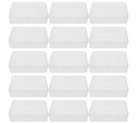 DEARMAMY Estuche Organizador Apilable para Crayones con Tapa Caja Pequeña Transparente de Plástico 24 Unidades Contenedor para Útiles Escolares y Manualidades en Aula