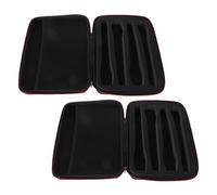 DEARMAMY Estuche Portátil para Micrófonos Inalámbricos 4 Ranuras, Bolsa Rígida Eva 29x26x7 Cm para Guardar Micrófonos, Compartimentos y Bolsillo de Malla para Accesorios, Adecuado