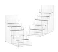 DEARMAMY Expositor de Billeteras Transparente de Acrílico 6 Niveles Espacio de 35 CM Soporte Escalonado de 2 Piezas para Gafas de Sol Joyas y Organización en Tiendas Minoristas
