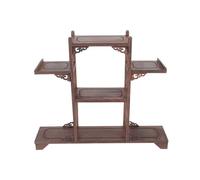 DEARMAMY Expositor De Curiosidades En Madera De Alerce Oscuro Árbol, Estantería Vintage para Gabinete, Diseño Artístico para Hogar y Oficina, Soporte Decorativo Funcional