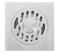 DEARMAMY Filtro y Colador De Desagüe De Acero Inoxidable 12x12 Cm Sello Antirretorno, Tapón para Ducha y Lavadora, Filtro Antimalos Olores para Baño, Rejilla Cuadrada De Suelo, 1 Unidad