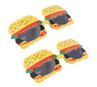 DEARMAMY Gafas de Sol Accesorio Divertido Forma de Hamburguesa en Abs Resistentes al Calor y Anticorrosión Diseño Único y 2 Piezas para Fiesta Verano