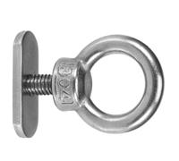 DEARMAMY Gancho de Carga Montaje en Riel de Acero Inoxidable para Kayak | Anillo y Ojal de Amarre, Color Plata, sin Taladrar de Forma Permanente, se Afloja Facilidad, para Sistemas de Riel