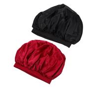 DEARMAMY Gorro de Dormir Flexible para Mujeres 2 Piezas Satén Ajustable Cómodo para Cuidados del Cabello