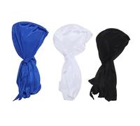 DEARMAMY Gorro Ondulado De 3 Uds Sombrero De Larga Diademas De Maquillaje Pañuelos De Bandana Sombrero Pirata Sombreros De Bandana Para Hombres Turbante Pirata Gorros De Ducha