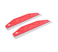DEARMAMY Guía de Pintura para Bordes de Acero Inoxidable Rojo, Recortadora de Papel Tapiz Ligera Agarre Cómodo para Pintura en Paredes y Recorte de Papel Tapiz, Set de 2 Piezas