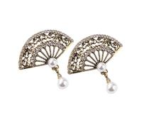 DEARMAMY Hermosos Broches En Forma De Abanico De Estilo Chino 2 Piezas Broches Retro Para Mujer Elegantes Y Con Estilo.