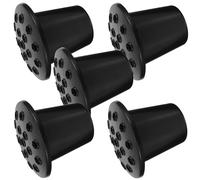 DEARMAMY Jarrón Conmemorativo de 5 Piezas para Cementerio, Maceta de Plástico Negra 16 Agujeros, Soporte Floral para Tumbas, Adorno Resistente para Jardín y Decoración Funeraria