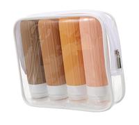 DEARMAMY Juego De 4 Uds. Botella De Viaje Botella De Spray Frascos De Viaje Perfume De Viaje Recargable Bomba Dispensadora De Jabón Bolsa De Viaje Champú Tamaño Viaje Gel De Sílice