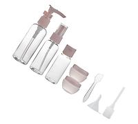 DEARMAMY Juego de 8 Botellas de Maquillaje Vacías de 50Ml Contenedores de Loción Reutilizables Pulverizador y Embudo Botellas de Viaje para Cosméticos y Champú y Prácticas