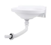 DEARMAMY Lavabo Pequeño de Pared Semicircular de Plástico Blanco Diseño Ahorrador de Espacio y Doble Funcionalidad Adecuado para Baños Pequeños y Caravanas