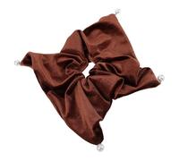 DEARMAMY lazo de pelo de terciopelo scrunchies de gran tamaño para mujer cintas para el cabello gomas para el pelo de terciopelo corbata de cabello de seda tela Coffee