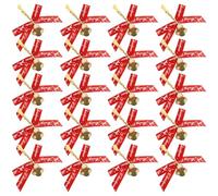 DEARMAMY Lazos Navideños con Campanas 20 Piezas Lazos Decorativos Clásicos para Fiesta Adecuado para Decoración de Árbol de Navidad y Hogar