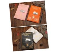 DEARMAMY Libreta con Candado de Combinación de Estilo Vintage Cubierta de Poliuretano Naranja Tamaño Portátil para Diario de Viaje de Notas Seguro para Escribir y Proteger Tus Recuerdos