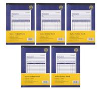 DEARMAMY Libro de Pedidos 2 Partes 5 Unidades para Pequeñas Empresas Talonario de Recibos de Factura de Venta Copia Automática para Gestión de Órdenes y Facturas Comerciales en Comercios