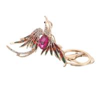DEARMAMY Llavero y Cristales Brillantes Diseño de Ave Mítica de Aleación Portallaves Elegante para Mujer Adecuado para Compras y Viajes