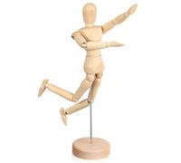DEARMAMY Maniquí Artístico de Madera Posable con Articulaciones Móviles y Base Estable para Dibujo Boceto y Decoración de Escritorio