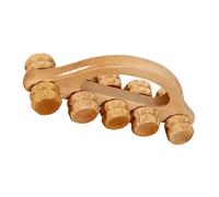 DEARMAMY Masajeador de Madera Portátil 10 Rodillos para Relajación Muscular, Herramienta Manual para Masaje Corporal en Casa y Vacaciones