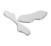 DEARMAMY Masajeador Facial Gua Sha de Acero Inoxidable 2 Piezas Grande Labios y Alas para Contorno Facial Lifting y Suavizado de Piel Herramienta para Masaje de Rostro Cuello y Ojos