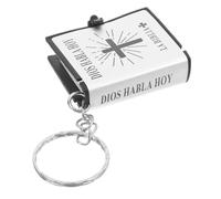 DEARMAMY Mini Llavero Biblia en Miniatura Plateado, 12 Piezas, Accesorio Religioso para Bautizo y Obsequio de Iglesia, Llavero de Jesús Libro Sagrado Real, Recuerdo Espiritual para Eventos