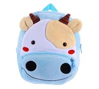 DEARMAMY Mochila De Peluche para Niños Pequeños, Mochila para Jardín De Infantes, Diseño De Vaca Animal, Tejido Suave De Felpa, Correas Acolchadas Ajustables, Tamaño Mediano para Uso Escolar y Viaje