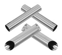 DEARMAMY Molde para Hornear Tubos de Masa de Acero Inoxidable, 4 Piezas, Diseño Hueco y Doble Ángulo, Adecuado para Cuerno de Crema y Croissants Grandes, Suministros de Panadería para Uso