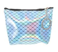 DEARMAMY Monedero con Escamas de Pescado Cartera de Tarjetas de crédito Cartera de Mujer de Cuero Poseedor Edad de adolescencia pequeña Felpa Billetera de Damas Cartera para Mujer Cuero PU