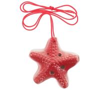 DEARMAMY Ocarina de Cerámica C 6 Agujeros, Instrumento de Viento Chino Antiguo en Forma de Estrella de Mar Roja, para Principiantes y Estudiantes, Adecuado para Actividades al Aire Libre