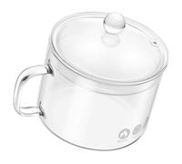 DEARMAMY Olla de Ramen Tazón de Sopa Tapa, Cacerola Transparente de Vidrio Borosilicato, para Sopa y Noodles, Conducta el Calor de Forma Uniforme, Cocina y Exterior