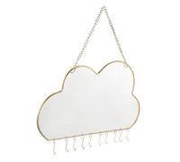 DEARMAMY Organizador de Joyas de Pared Ahorro de Espacio en Forma de Nube Colgador Metálico Dorado para Pendientes y Collares Adecuado para Baño o Tienda