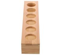 DEARMAMY Organizador de Vasos de Whisky y Copas Pequeñas de Madera Beige Diseño de Pequeños Orificios para Bar en Casa y Fiestas