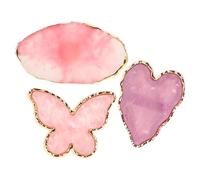 DEARMAMY Paleta para Mezclar Esmaltes de Uñas de Resina en Forma de Ala y Corazón, 3 Piezas (ts05, Ts07, Ts10), Herramienta Compacta para Decoración de Uñas y Arte Anillos Ajustables,