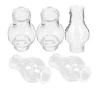 DEARMAMY Pantalla de Vidrio para Lámpara de Aceite 5 Piezas Cubierta de Chimenea de Repuesto Transparente Accesorio Antirreflejo y Resistente al Viento para Lámpara Vintage de Queroseno