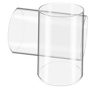 DEARMAMY Pantallas de Vela Transparente de Vidrio 10x15 Cm, Portavelas Cilíndricos de Cristal Resistentes al Viento, para Decoración del Hogar y Centro de Mesa, Set de 2 Unidades