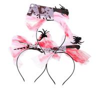 DEARMAMY Paquete De 3 Accesorios Aterradores Para Halloween Tocado Sangriento Aro Para El Cabello De Halloween Para Mujeres Diadema Misteriosa De Gasa De Papel No Tejido