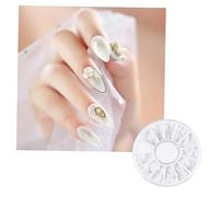 DEARMAMY Paquete De 5 12 Plato De Diamante De Perla De Arte De Uñas Kit De Perlas De Uñas Manicura Manualidades Perlas Calcomanías De Uñas De Perlas Parche De Decoración Natural